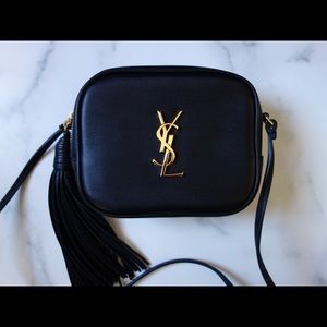 YSL (Yves Saint Laurent) blogger bag in black/gold